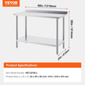 Stainless Steel Work Table 24x48x36 Commercial Food Prep