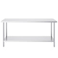 Stainless Steel Prep Table, 24 x 72 x 34 Inch, Heavy Duty Metal Worktable with 3 Adjustable Height Levels, Commercial Workstation for Kitchen Garage Restaurant Backyard