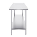 Stainless Steel Prep Table, 24 x 72 x 34 Inch, Heavy Duty Metal Worktable with 3 Adjustable Height Levels, Commercial Workstation for Kitchen Garage Restaurant Backyard