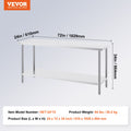 Stainless Steel Prep Table 24x72