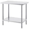 Stainless Steel Prep Table, 24 x 36 x 34 Inch, Heavy Duty Metal Worktable with 3 Adjustable Height Levels, Commercial Workstation for Kitchen Garage Restaurant Backyard