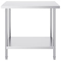 Stainless Steel Prep Table, 24 x 36 x 34 Inch, Heavy Duty Metal Worktable with 3 Adjustable Height Levels, Commercial Workstation for Kitchen Garage Restaurant Backyard