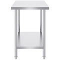 Stainless Steel Prep Table, 24 x 36 x 34 Inch, Heavy Duty Metal Worktable with 3 Adjustable Height Levels, Commercial Workstation for Kitchen Garage Restaurant Backyard