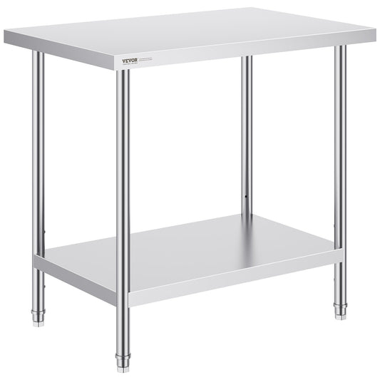 Stainless Steel Prep Table 24x36 3 Shelf Commercial Worktable