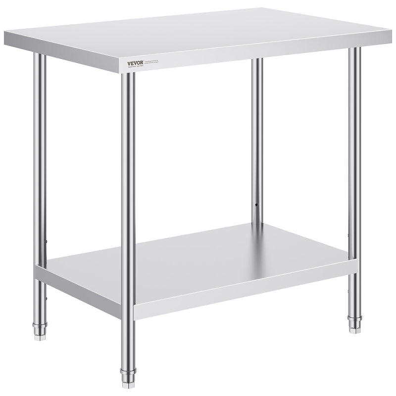 Stainless Steel Prep Table 24x36 3 Shelf Commercial Worktable