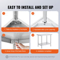 Stainless Steel Prep Table 24x36 3 Shelf Commercial Worktable