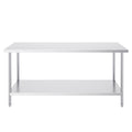Stainless Steel Prep Table, 30 x 72 x 34 Inch, Heavy Duty Metal Worktable with 3 Adjustable Height Levels, Commercial Workstation for Kitchen Garage Restaurant Backyard