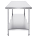 Stainless Steel Prep Table, 30 x 72 x 34 Inch, Heavy Duty Metal Worktable with 3 Adjustable Height Levels, Commercial Workstation for Kitchen Garage Restaurant Backyard