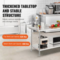Stainless Steel Prep Table 30x72x34 Inch 3 Shelf Commercial