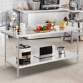Stainless Steel Prep Table 30x72x34 Inch 3 Shelf Commercial