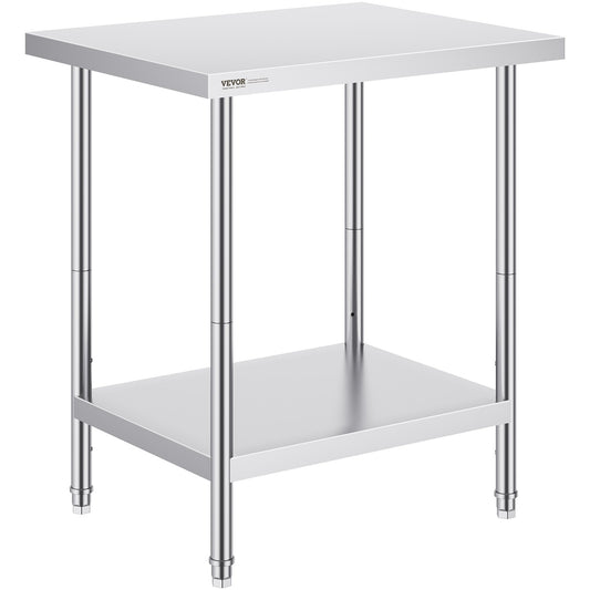 Stainless Steel Prep Table 24x30x34 3 Shelves Adjustable
