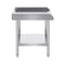 Stainless Steel Work Table, 24 x 24 x 26 Inch Commercial Food Prep Worktable, 3-Sided Backsplash Heavy Duty Prep Worktable, Metal Work Table with Adjustable Height for Restaurant Home Hotel