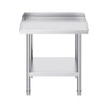 Stainless Steel Work Table, 24 x 24 x 26 Inch Commercial Food Prep Worktable, 3-Sided Backsplash Heavy Duty Prep Worktable, Metal Work Table with Adjustable Height for Restaurant Home Hotel