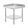 Stainless Steel Work Table, 24 x 24 x 26 Inch Commercial Food Prep Worktable, 3-Sided Backsplash Heavy Duty Prep Worktable, Metal Work Table with Adjustable Height for Restaurant Home Hotel