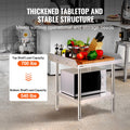 Stainless Steel Work Table 24x24x26 Prep Backsplash Commercial