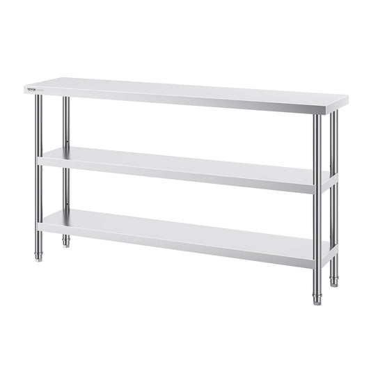 Stainless Steel Food Prep Table 356x1524x864mm 2 Shelf