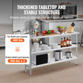 Stainless Steel Food Prep Table 356x1524x864mm 2 Shelf