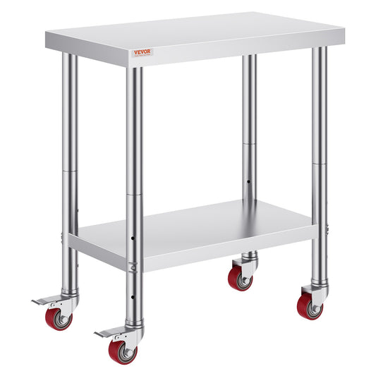 Stainless Steel Work Table 30x18x34 3-Shelf Commercial Food Prep