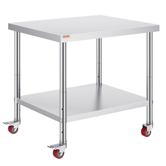 Stainless Steel Work Table 30x36x34" 3-Shelf Commercial Food Prep