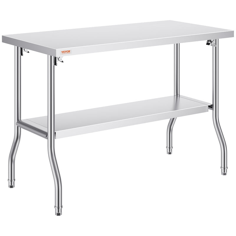 Folding Commercial Prep Table 1220x610mm Stainless Steel Work