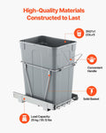 Pullout Trash Can Kitchen Cabinet Undermount Waste Bin Metal Slide