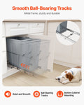 Pullout Trash Can Kitchen Cabinet Undermount Waste Bin Metal Slide