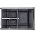 Pullout Trash Can for Kitchen Cabinets, 20+10+10L Double Under Sink Garbage Waste Recycling Bin, Under Mount Waste Container, with Heavy Duty Metal Full Extension Sliding System and Handle