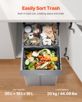 Pullout Trash Can 40L Double Under Sink Kitchen Waste Recycling Bin