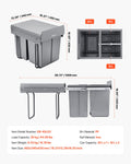 Pullout Trash Can 40L Double Under Sink Kitchen Waste Recycling Bin