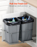 Double 50L Under Sink Pull Out Waste Bin Kitchen Cabinet Recycling