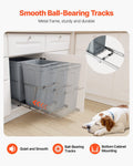 Double 50L Under Sink Pull Out Waste Bin Kitchen Cabinet Recycling