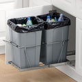 Double 50L Under Sink Pull Out Waste Bin Kitchen Cabinet Recycling