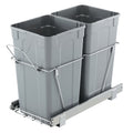 Double 50L Under Sink Pull Out Waste Bin Kitchen Cabinet Recycling