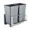 Pull-Out Trash Can 27QT x2 Double Under Mount Kitchen Waste Bin Grey