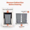 Pull-Out Trash Can 27QT x2 Double Under Mount Kitchen Waste Bin Grey