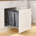 Pull-Out Trash Can 27QT x2 Double Under Mount Kitchen Waste Bin Grey