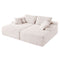 Artiss 210cm Corduroy Chaise Lounge Sectional Sofa Beige