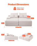 Artiss 210cm Corduroy Chaise Lounge Sectional Sofa Beige