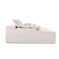 Artiss 210cm Corduroy Chaise Lounge Sectional Sofa Beige