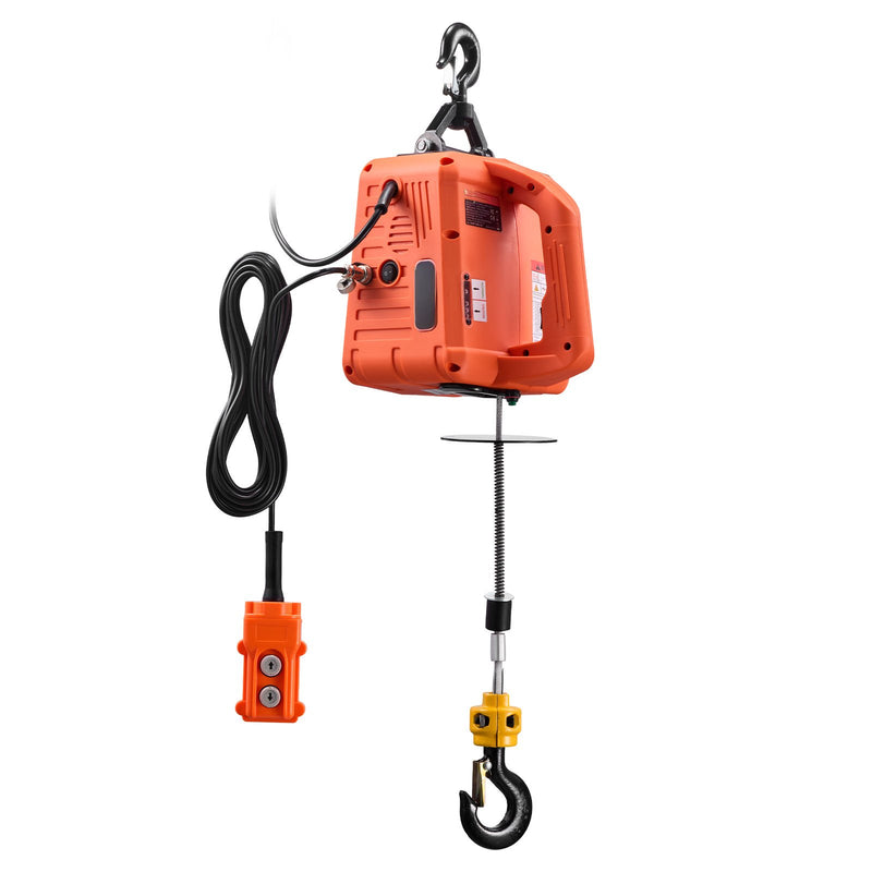 Electric Hoist Winch 700kg 1500W 7.6m Lifting Height Manual Remote