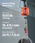 Electric Hoist Winch 700kg 1500W 7.6m Lifting Height Manual Remote