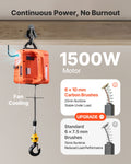 Electric Hoist Winch 700kg 1500W 7.6m Lifting Height Manual Remote