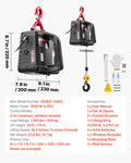 Electric Hoist Winch 500kg 1500W 7.6m Lifting Height Remote Control
