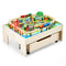 Wooden Train Table 100pc Activity Set w/ Storage Drawer