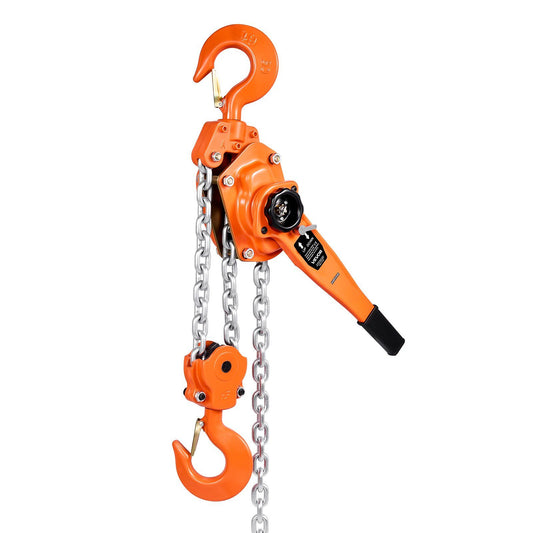 Manual Lever Chain Hoist, 6T 6000KG Capacity Heavy Duty Come Along, 3M Lift G80 Alloy Steel Chain With Dual Pawl Mechanical Brake, 360° Rotating Hooks, for Warehouse Construction Garage