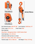 Manual Lever Chain Hoist 6T 6000KG 3M Lift G80 Steel Dual Pawl Brake