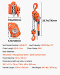 Manual Lever Chain Hoist 6T 6000KG 6M Lift G80 Steel Dual Pawl Brake