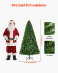 1.8m Artificial Christmas Tree 1250 Branch Tips Metal Base Home