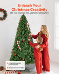 1.8m Artificial Christmas Tree 1250 Branch Tips Metal Base Home