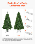 1.8m Artificial Christmas Tree 1250 Branch Tips Metal Base Home